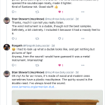 A fan of Stan Stewart (on BlueSky) praising his new track.